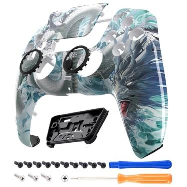 Imagem de eXtremeRate Luna - Touchpad Frontal Redesenhado Compatível Com Controle Ps5 Bdm-010 020 030 040 050, Capa De Substituição Para Painel Jade Dragon Cloud Dominator