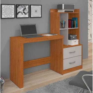 Imagem de Escrivaninha Alana 2 Gavetas JCM Movelaria - Cinamomo/Off