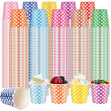 Imagem de Bokon 1000 peças de copos de papel de 142 g a granel de papel multicolorido descartáveis sorvete quente/frio bebida chá pequeno enxaguante bucal mini sudae xícaras de café expresso para festa de Natal