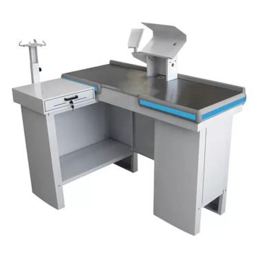 Imagem de Checkout Caixa De Supermercado 1,30 Kit Para Automação Amapá Cor Branco Perfil Azul