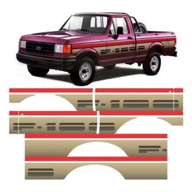 Imagem de Kit Adesivo Faixas Laterais Compatível Ford F1000 1000Dr