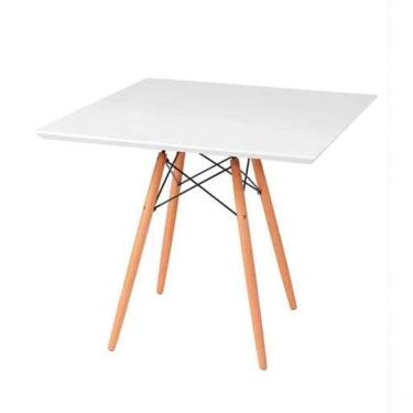 Imagem de Mesa De Jantar Quadrada Eiffel 90cm Mdf Charles Eames - Branco