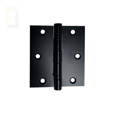 Imagem de Dobradiça Preta C-reto Inox Com Rolamento 3 X 2 ½