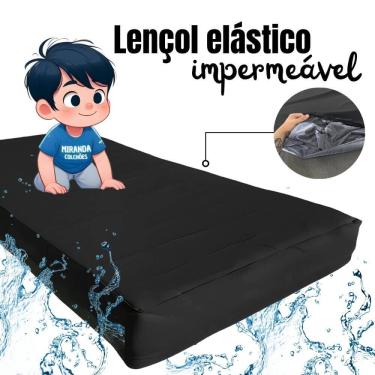 Imagem de Capa Protetora Impermeável Hospitalar P/ Colchão Lençol Elástico Solteiro - 88x188x20cm