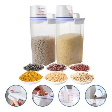 Imagem de Porta Mantimento 2l Pote Hermetico Ração Produto Limpeza - POTE 2 LITR