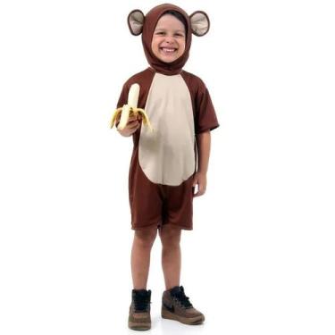 Imagem de Fantasia Macaco Infantil Curto Roupa de Macaquinho Safari Teatro Escol