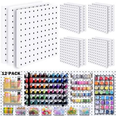 Imagem de Organizador de parede Pegboard BOLUTDIF Modular 12 unidades - branco