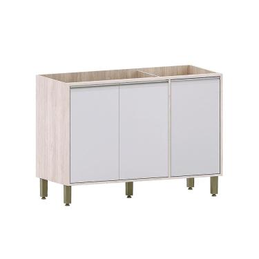 Imagem de Balcão de Pia sem Tampo para Cozinha 120cm 3 Portas Art Luciane Móveis