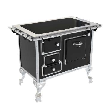 Imagem de Fogão a lenha Nº 01 Tradicional Preto Chapa Vitrocerâmica Saída Direita S/ Tampa FL1V - Venâncio