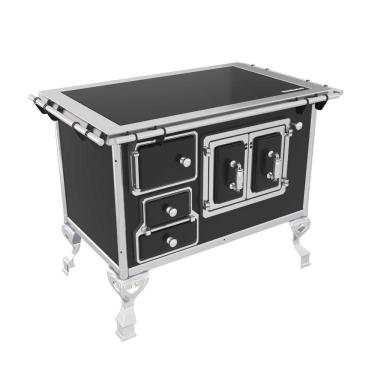 Imagem de Fogão a lenha Nº 02 Tradicional Preto Chapa Vitrocerâmica Saída Direita S/ Tampa FL2V - Venâncio