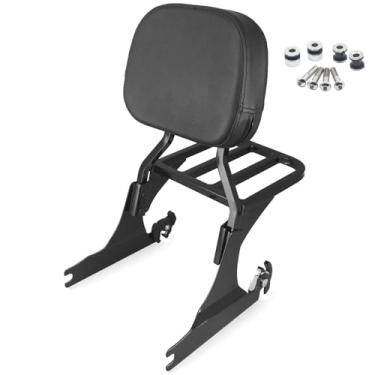 Imagem de NOVALLA Encosto destacável Sissy Bar com bagageiro serve para Harley FATBOY FLSTF 00-06 FLSTN 05-17 SPRINGER FLSTF (preto)