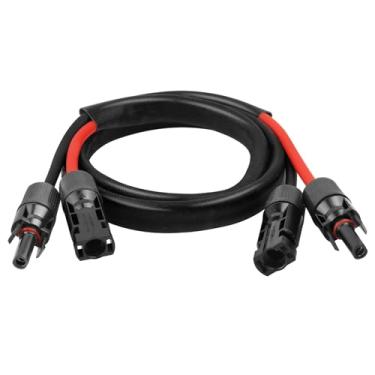 Imagem de Cabo solar de 10 AWG – Cabo de extensão de painel solar de 3 m, fio fotovoltaico de calibre 10 com manga protetora retardante de chamas, conector à prova d'água fêmea e macho para trailer, sistemas