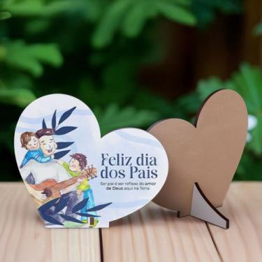 Imagem de Kit 10 Lembrancinhas Coração MDF Celebração Dia dos Pais - Bazar dos Q