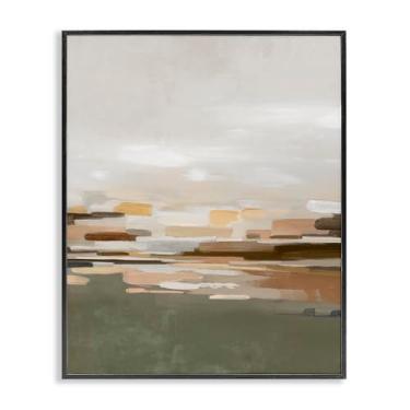 Imagem de Stupell Industries Design de arte giclée emoldurado preto incomum com abstração verde por Emma Peal, 76 x 61 cm