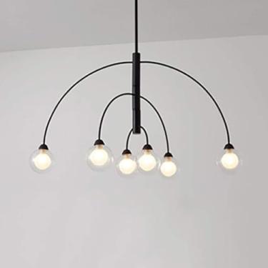 Imagem de 6 Luzes Globo De Vidro Ramo Lustre Latão Acetinado Pingente Luminária Bola Rotativa Pingente Luz Para Sala De Estar Restaurante Quarto, Gold and Milk White, 8-light