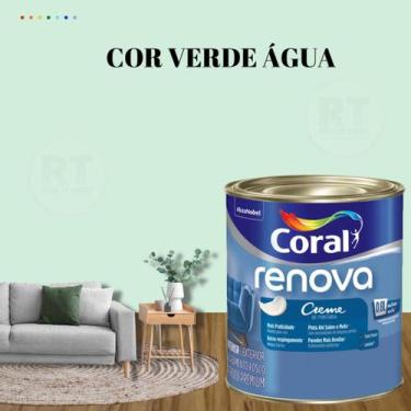 Imagem de Tinta Parede Verde Alecrim Acrílica Fosca Coral Renova 800ml, VERDE ÁG