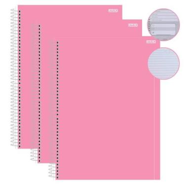 Imagem de Kit 3un Caderno Universitário Espiral 1 Matéria 80 Folhas Capa Dura To