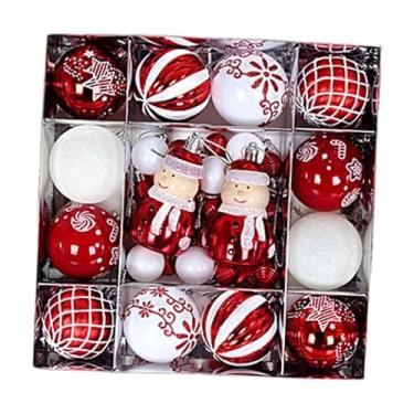 Imagem de shamjina 44 peças de bolas de árvore de Natal, enfeites variados, enfeites pendurados, pingentes decorativos, para festivais, suprimentos para festas, Boneco de Neve Vermelho E Branco