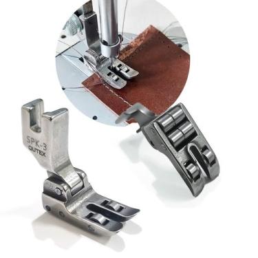 Imagem de Calcador de rolete deslizante costura reta couro camurça plástico vini