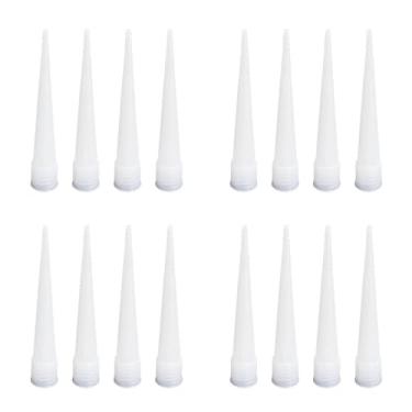 Imagem de Bocal de calafetagem para pistola de calafetagem, aplicador de bocal de calafetagem de silicone reutilizável, bocal de calafetagem de pistão epóxi durável (branco-16 peças)