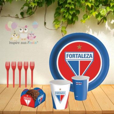 Imagem de Kit Festa Fortaleza Futebol 8 Copos 8 Pratos 40 Porta Forminha 10 Garf