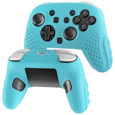 Imagem de PAWDIARY Soft Switch 2 Pro Controller Case, Anti-Slip Silicone Cover Skin Compatible with Nintendo Switch 2 Pro Controller 2025, Ergonomic Comfort Grip Design Shell Protector - Blue