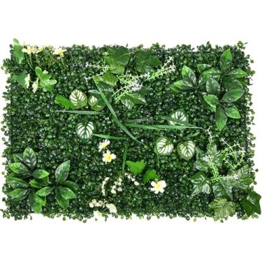 Imagem de Painel De Decoração Artificial De Fundo De Parede De Grama 2pcs, Painéis De Buxo Artificial Hedge, Decoração De Parede Verde Artificial, Tela De Cerca De Privacidade Ivy, D, 24PCS