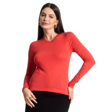 Imagem de Blusa Manga Longa Básica Select Gola V Cores-Feminino