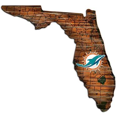 Imagem de Fan Creations NFL Miami Dolphins Placa de Estado Unissex Miami Dolphins Mini Roadmap, Cor da equipe, 30,5 cm