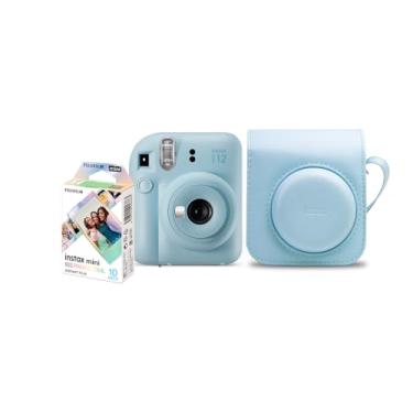 Imagem de Kit Câmera Instax Mini 12 com pack 10 fotos Mermaid Tail e Bolsa Azul