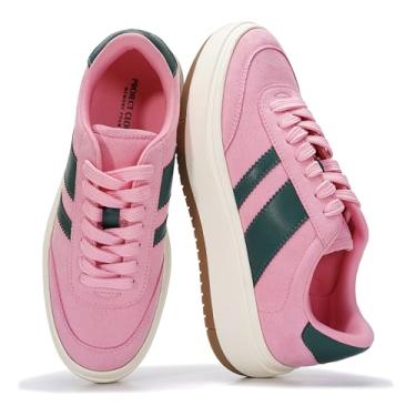 Imagem de Project Cloud Tênis Femininos - Tênis Femininos Com Cadarço E Palmilha De Espuma De Memória, Tênis Femininos Antiderrapantes, Calçados Femininos Leves, Plataforma, Moda Feminina (Nita, Rosa, 6.5)