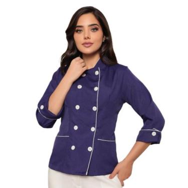 Imagem de Dolma Chef Feminina Manga 3/4 Ivy Roxo - Gardenia Jalecos, GG