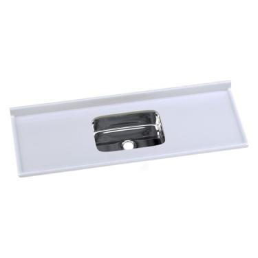 Imagem de Pia de Cozinha Mármore Sintético 150x55cm com Cuba Aço Inox Multimóveis Cr20474 Gelo