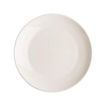 Imagem de Prato de serviço clássico para aperitivo, prato de jantar redondo branco para uso diário, prato de servir de 20 cm perfeito para bife, sobremesa, macarrão. Pratos