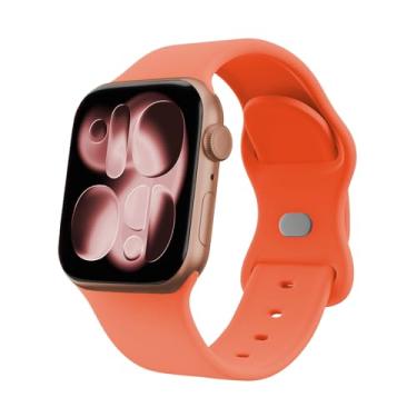 Imagem de WSV Pulseiras esportivas compatíveis com Apple Watch de 38 mm, 40 mm, 41 mm, 42 mm, 44 mm, 45 mm, 46 mm, 49 mm, para mulheres e homens, pulseira impermeável de silicone macio para iWatch séries 10, 9,