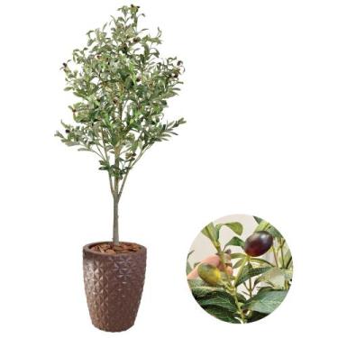 Imagem de Planta Folhagem Oliveira Artificial Com Vaso Completo Grande - Flor Im