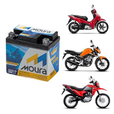 Imagem de Bateria Moto Honda Cg 160 Bros Titan 150 Biz 125 Fan Xre 300 Dk Fazer Yamaha Factor Ybr Crosser Moura 12v 5ah