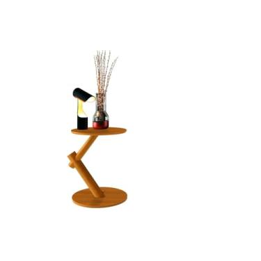 Imagem de Mesa Lateral, Mesinha de Canto para Sala, Mesa de Apoio de Madeira, 60×50×50cm, Cor Cedro