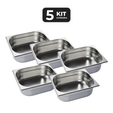 Imagem de Kit 5 Cuba Sem Alca Inox 1/2 Gn 100 Para Buffet