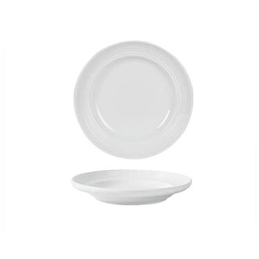 Imagem de Prato roscado branco com cor sob o esmalte, utensílios de mesa de cerâmica domésticos personalizados - 1 prato plano de 25,4 cm