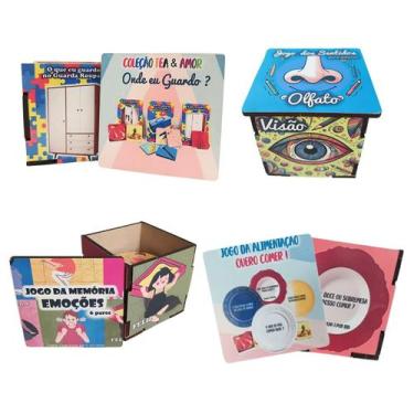 Imagem de Coleção Mini Jogos Autistas - Combo Percepção Com 4 Jogos - Reidopendr