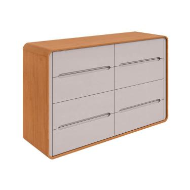 Imagem de Cômoda Loop 8 Gavetas Amêndoa e Off White