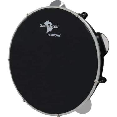Imagem de Pandeiro 10 Premium Pele Preta Sambrasil Liverpool Preto