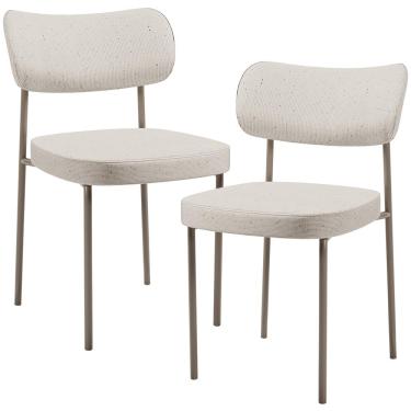 Imagem de Kit 02 Cadeiras Para Sala De Jantar Melina Base Arena L02 Linho Cru - Lyam Decor