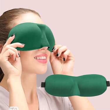 Imagem de Máscara de dormir para quem dorme de costas e de lado, 1 pacote, 100% de bloqueio de luz, máscaras oculares 3D para dormir, cobertura para olhos com pressão zero para mulheres e homens, venda noturna