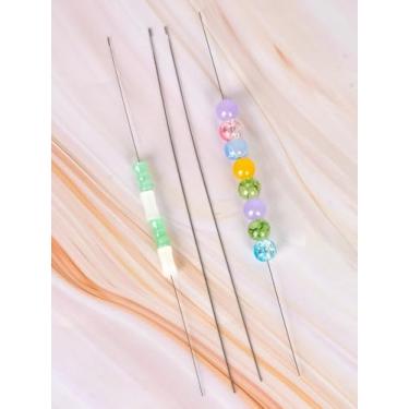 Imagem de Agulhas de miçangas, kit de fabricação de joias com 4 peças, vários tamanhos, estilos de contas, ferramentas de rosqueamento para pulseiras, colares, artesanato faça você mesmo