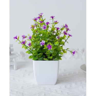 Imagem de Plantas artificiais em vasos, eucalipto falso, decoração de interior realista para casa e escritório, plantas falsas de interior bonsai, pequenas plantas falsas