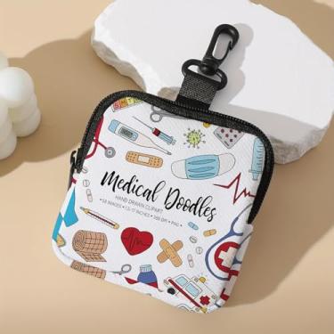 Imagem de Porta-chaves mini porta-moedas, porta-cartões, organizador de cabos de dados, bolsa com zíper, LCS multicolorido 27178