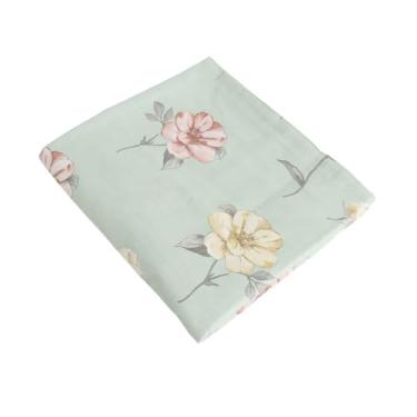 Imagem de Lençol de cima de algodão estampado verde California King, respirável e durável, ultramacio, perfeito para casa, hotel