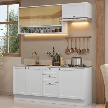 Imagem de Armário De Cozinha Completa 180 Cm Branco Vik Madesa 05 Branco